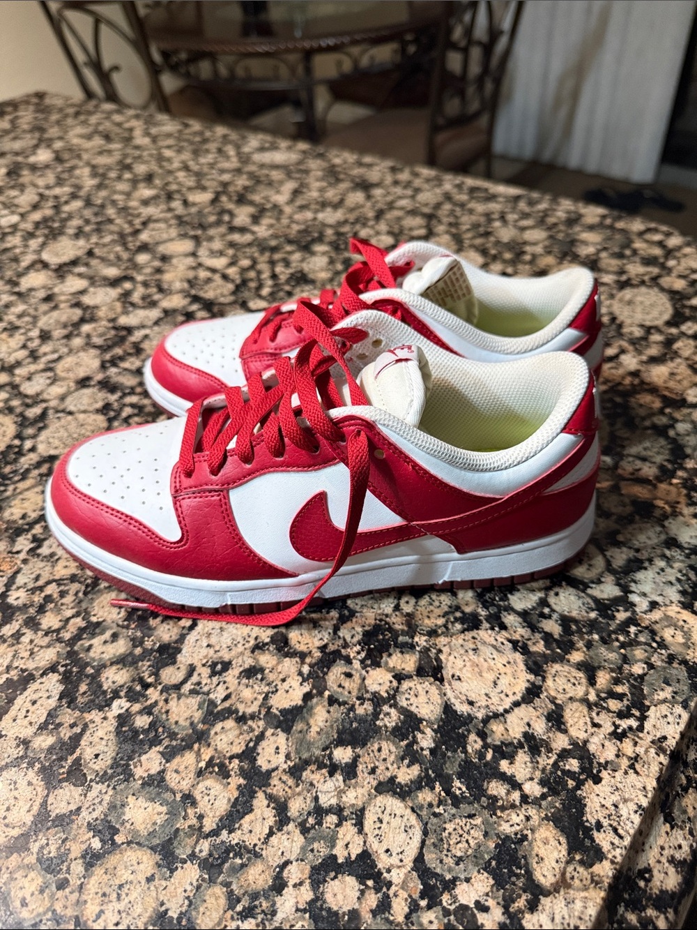 Nike Dunk Low-Top Sneakers in Red and White